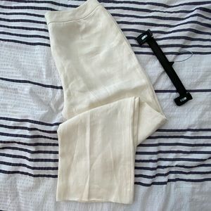 White wool blend lined pants